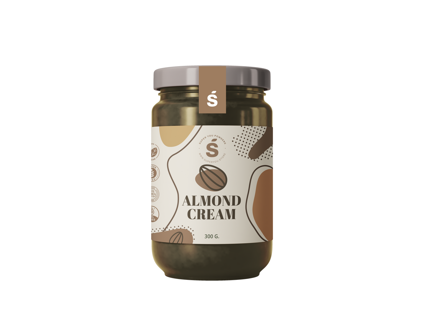 Almond Cream Spread in a glass jar