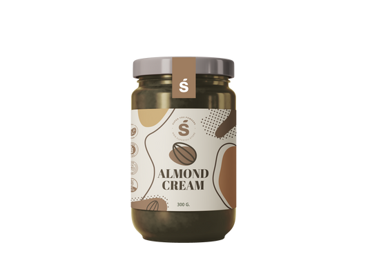 Almond Cream Spread in a glass jar